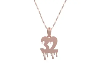 Model 1265 32 Bloody Terror Initial Number Pendant 3D print model