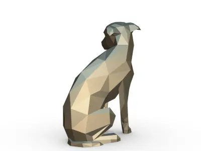 vira lata low poly 3D print model