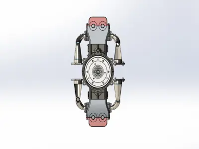 6 Cylinder Boxer Engine 3D CAD Model 3D print model