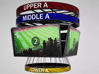 Jumbotron squared scoreboard display Low-poly 3D model