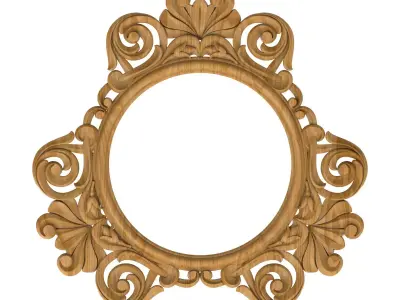 Carved picture frame STL 3D model 59
