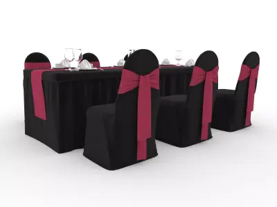 Banquet Table and Chair 138 3D model