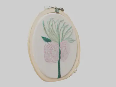 Embroidered Hoop Art Low-poly 3D model