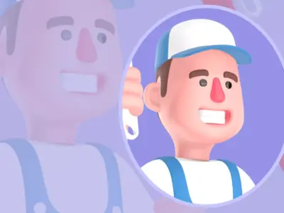 Stylized 3D Male Mechanic Character - Dual Wrench Cartoon Worker 3D model