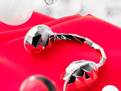 Headphones with diamonds 3D model