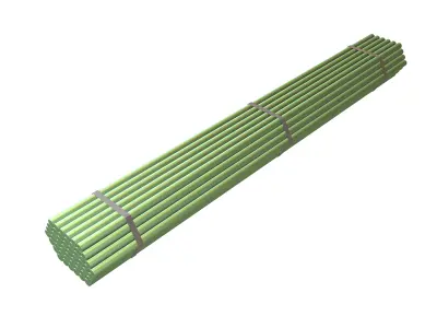 Steel Round Bars v1 005 Low-poly 3D model