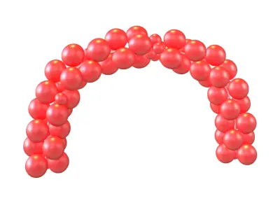 Carnival Balloon Garland V1 006 Low-poly 3D model