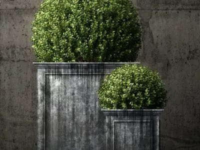 Restoration Hardware estate zinc framed panel planters 3D model