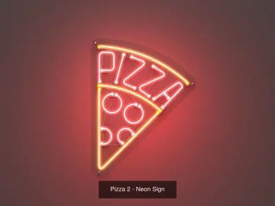 Pizza Pack - Neon Signs 3D Model Collection