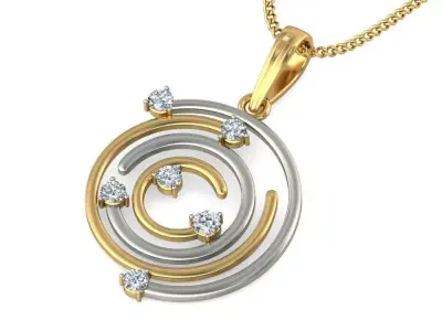 Solitaire Women Pendant 3dm STL OBJ FBX Renders Details 3D print model 46