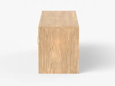 TV stand by Yuko in ash wood Low-poly 3D model