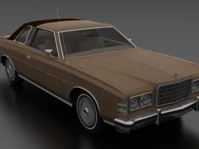 LTD Brougham 2dr 1975 Low-poly 3D model