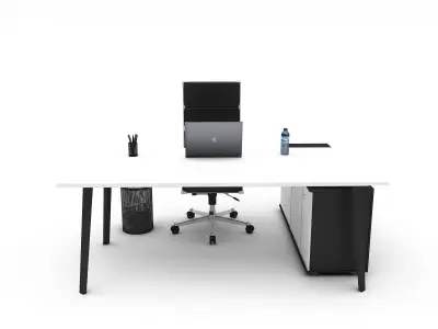 3D model office work and meeting table 01 Low-poly 3D model
