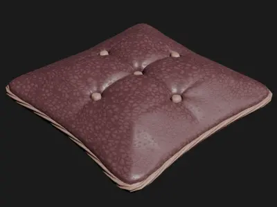 Leather cushion detailed 3d model Free 3D model