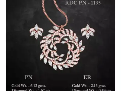Pendant Earrings combo - 1135 3D print model