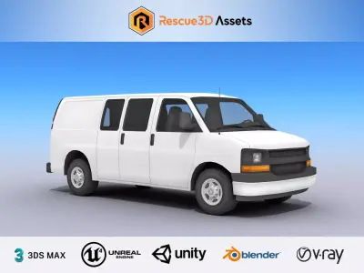 Full Size Van Low-poly 3D model
