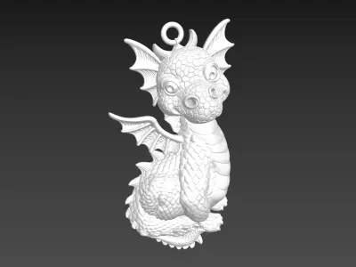 Baby Dragon pendant jewelry Gold 3D print model 3D print model