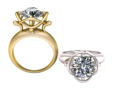 solitaire diamond ring 3D print model