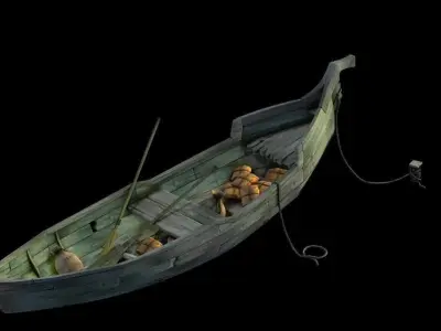 Game Beach Stranding Boat 06 3D model