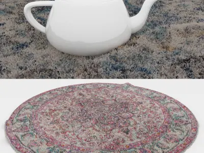 Round Rug Set 173 3D model