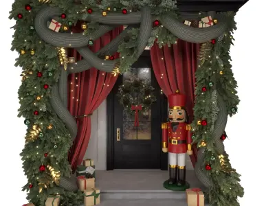 Christmas Entrance Portal Decoration Set 3D model