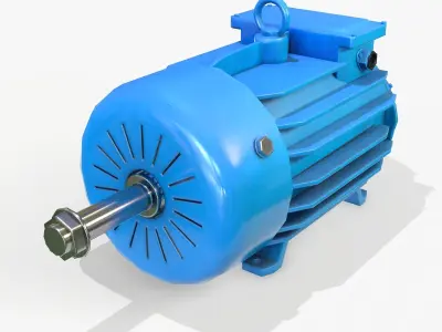 Electric Engine PBR Low-poly 3D model