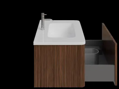 Walnut Bathroom Sink Low-poly 3D model