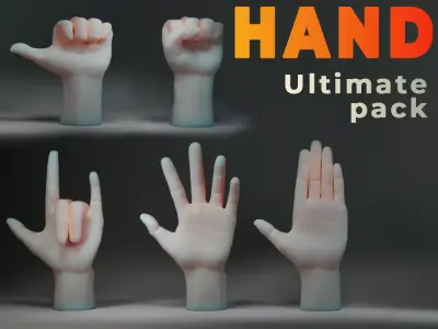 Hand Studio Pack  AR VR  Compatible  for Unreal Engine or Unity Low-poly 3D model
