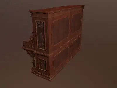 Antique Piano -PBR Game Ready 3D Low-poly 3D model