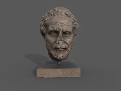 head of the orator Demosthenes 2 Low-poly 3D model