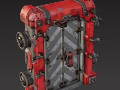 futuristic sci-fi door  3D print model