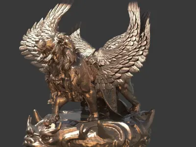 Great lion Aslan Grand Sculpture 3D model