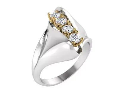 Unique Diamond Ring 3277 Free 3D print model