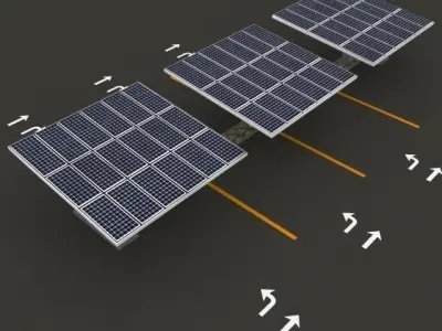Solar canopy parking Free low-poly 3D model