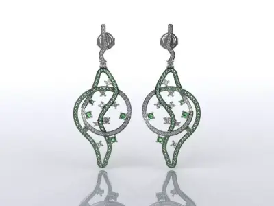 Lines Movement Earring - 3D Jewelry - BR-466 3D print model