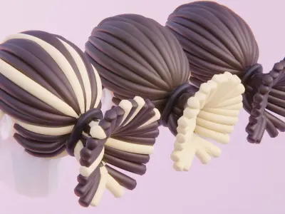 Toon Dreadlock Ponytail Hairstyle Free low-poly 3D model