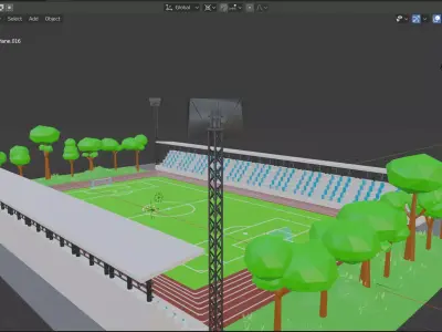 Low-poly Football Stadium Version 1 Free 3D model