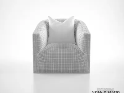 Sloan Misayato Crescent Lounge Chair 3D model