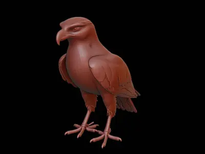 Hawk Animal Sculpture 3D print model