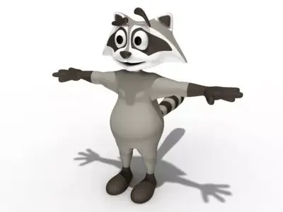 Cartoon rancoon 3D model