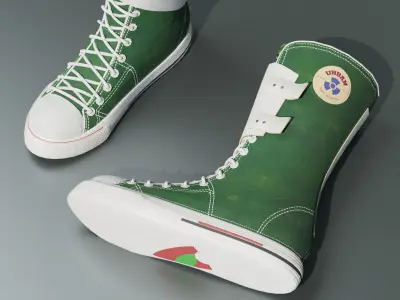 Game-Ready Converse Style Boots Low-poly 3D model