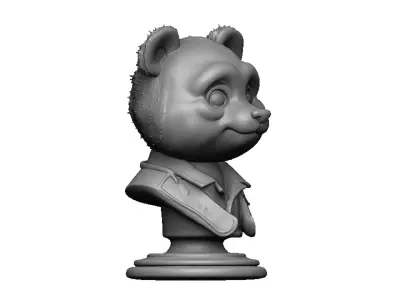 panda head bust 3D print model