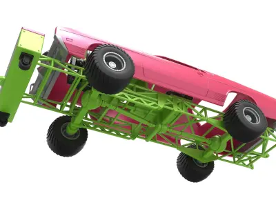 Pulling truck 4wd with Car shell Scale 1 to 25 3D print model