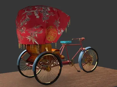 Chinese rickshaw   3D model