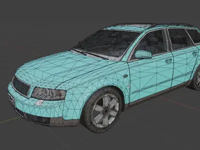 Mid 2000s European Station Wagon 3D Model Low-poly 3D model