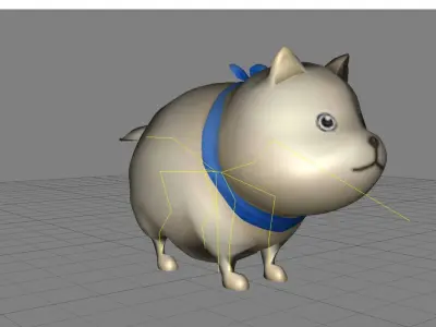 Lowpoly Animal Cartoon - Dog Low-poly 3D model