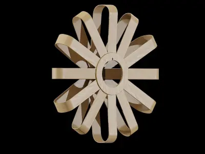 Umbra Ribbonwood Wall Clock wood vaneer Low-poly 3D model