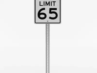 American Speed Limit Sign 3D model