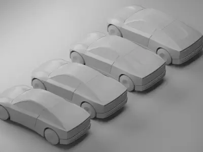 Tesla Cybercab Robotaxi 3D Model with interior Low-poly 3D model