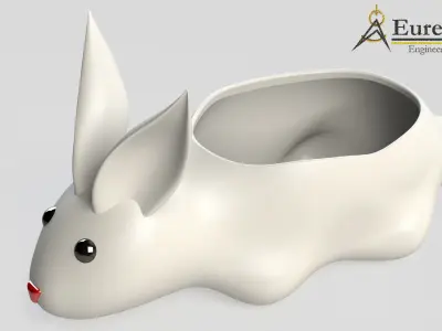 Rabbit Flowerpot 3D print model